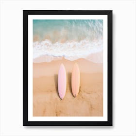 surfboards laying on the beach 6 Art Print