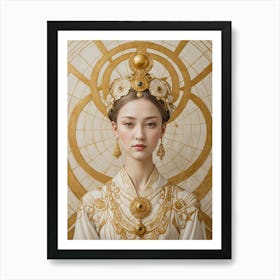 Wise Woman In Gold Art Print