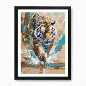 Tiger Running Art Print