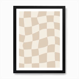 Checkerboard - Beige Art Print