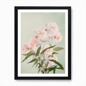 Laurel Flowers Acrylic Painting In Pastel Colours 1 Art Print