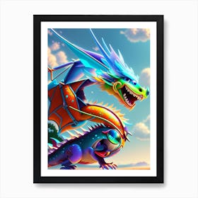 Dragon Flying In The Sky Art Print