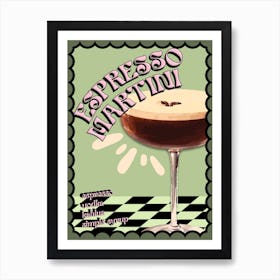 Espresso Martini Cocktail Print Art Print