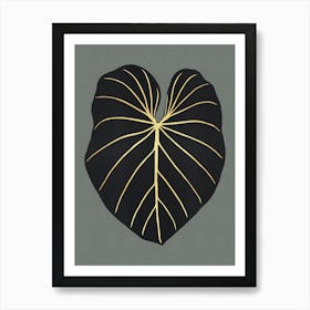 Black and gold leaves 7 Art Print