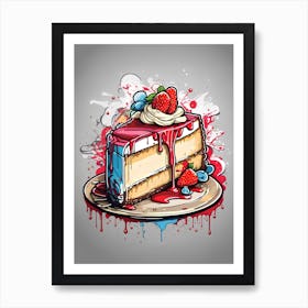 Ice Cream Cake Vector Illustration 1 Art Print