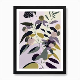 Elderberry Blossom Wildflower Modern Muted Colours 2 Art Print