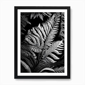 Chinese Brake Fern Linocut Art Print