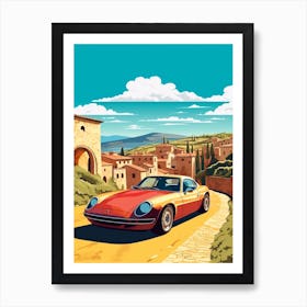 A Nissan Z In The Tuscany Italy Illustration 1 Art Print