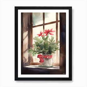 Christmas Cactus Window 4 Art Print