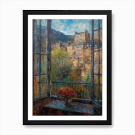 Window View Of Edinburgh Scotland Impressionism Style 4 Art Print