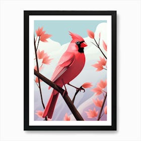 Minimalist Northern Cardinal 3 Illustration Art Print