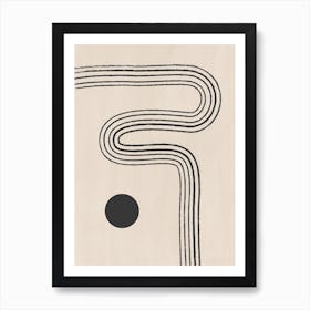 Beige Abstract Lines Poster No.2 Art Print