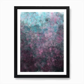 Abstract Turquoise Pink Grey Art Print