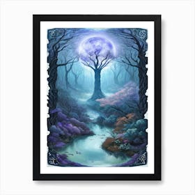 Full Moon In The Forest Art Print