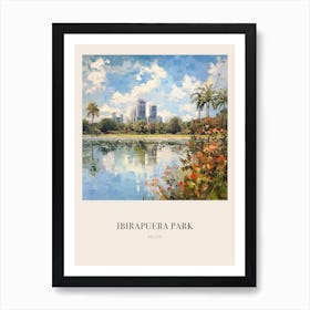 Ibirapuera Park Recife Brazil 2 Vintage Cezanne Inspired Poster Art Print