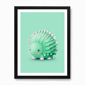 Dimetrodon Cute Mint Dinosaur Art Print