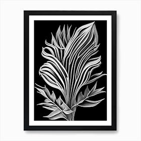 Yucca Leaf Linocut Art Print