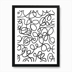 Swirls And Swirls Black And White Art Print