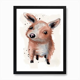 A Piglet Watercolour Childrens Drawing 1watercolour Art Print