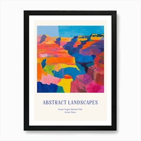 Colourful Abstract Grand Canyon National Park Usa 3 Poster Blue Art Print