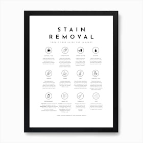 Laundry Room Decor Stain Removal Guide Art Print