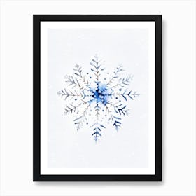 Winter Snowflake Pattern, Snowflakes, Minimalist Watercolour 5 Póster