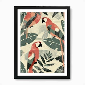 Tropical Parrots 2 Art Print