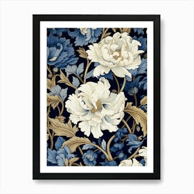 Blue And White Flowers 1 Art Print