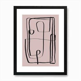 Pink Line Abstract Art Print