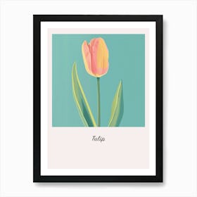 Tulip 3 Square Flower Illustration Poster Art Print