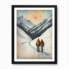 Couple In The Mountains Art Print