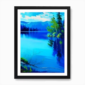 Blue Lake Landscapes Waterscape Impressionism 2 Art Print