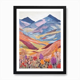 Aonach Beag Scotland 1 Colourful Mountain Illustration Art Print