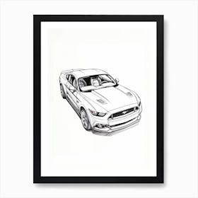 Ford Mustang Line Drawing 14 Art Print