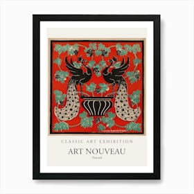 Art Nouveau Peacock Poster Art Print