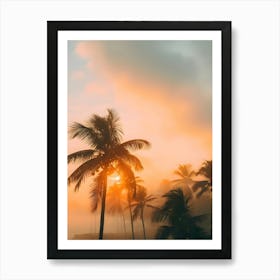 Sunset Over Palm Trees Art Print