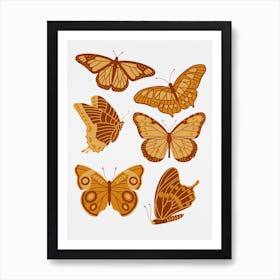 Texas Butterflies   Golden Yellow Art Print