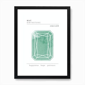 May Birthstone |Emerald Art Print