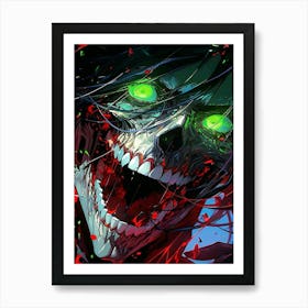 Skeleton With Green Eyes Art Print