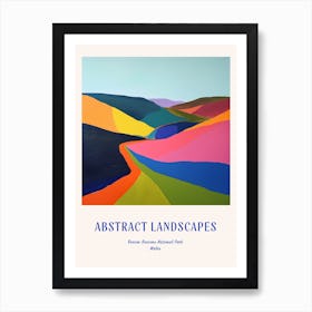 Colourful Abstract Brecon Beacons National Park Wales 1 Poster Blue Art Print