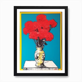 Carnation Still Life 3 Pop Art  Art Print