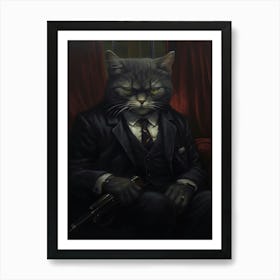 Gangster Cat Ukrainian Levkoy 2 Art Print