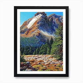 Rocky Mountain National Park United States Of America Pointillism Art Print
