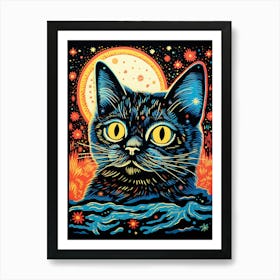 Astral Furshift, Psychedelic Cats series Art Print