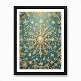 Golden Snowflake Art Print