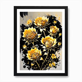 Gold Roses 4 Art Print