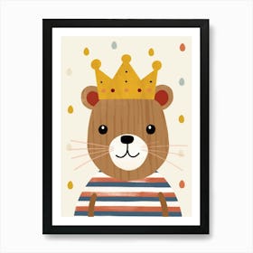 Little Mouse 4 Wearing A Crown Art Print