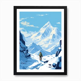 Man Walking In The Snow Art Print