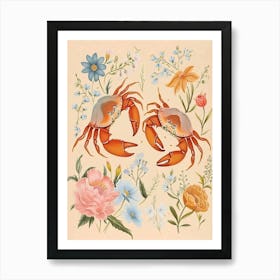 Folksy Floral Animal Drawing Cab 2 Affiche