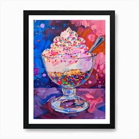 Rainbow Trifle With Sprinkles Mixed Media Painting 2 Art Print